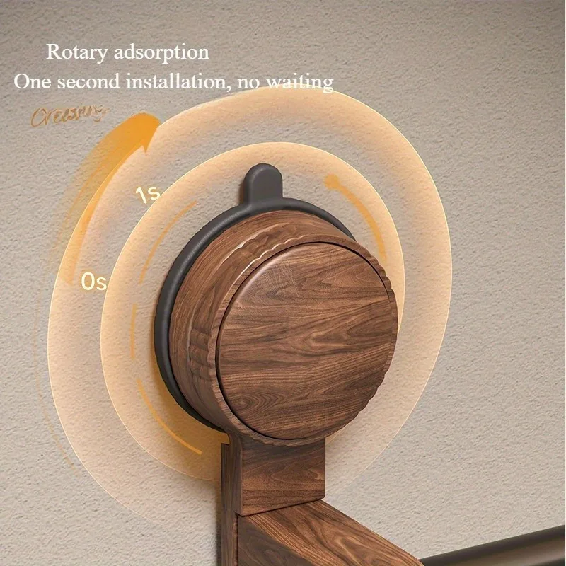 Винтажное кольцо для полотенец из орехового дерева с креплением на присоске, настенный держатель для полотенец для ванной комнаты без сверления, рама из нержавеющей стали