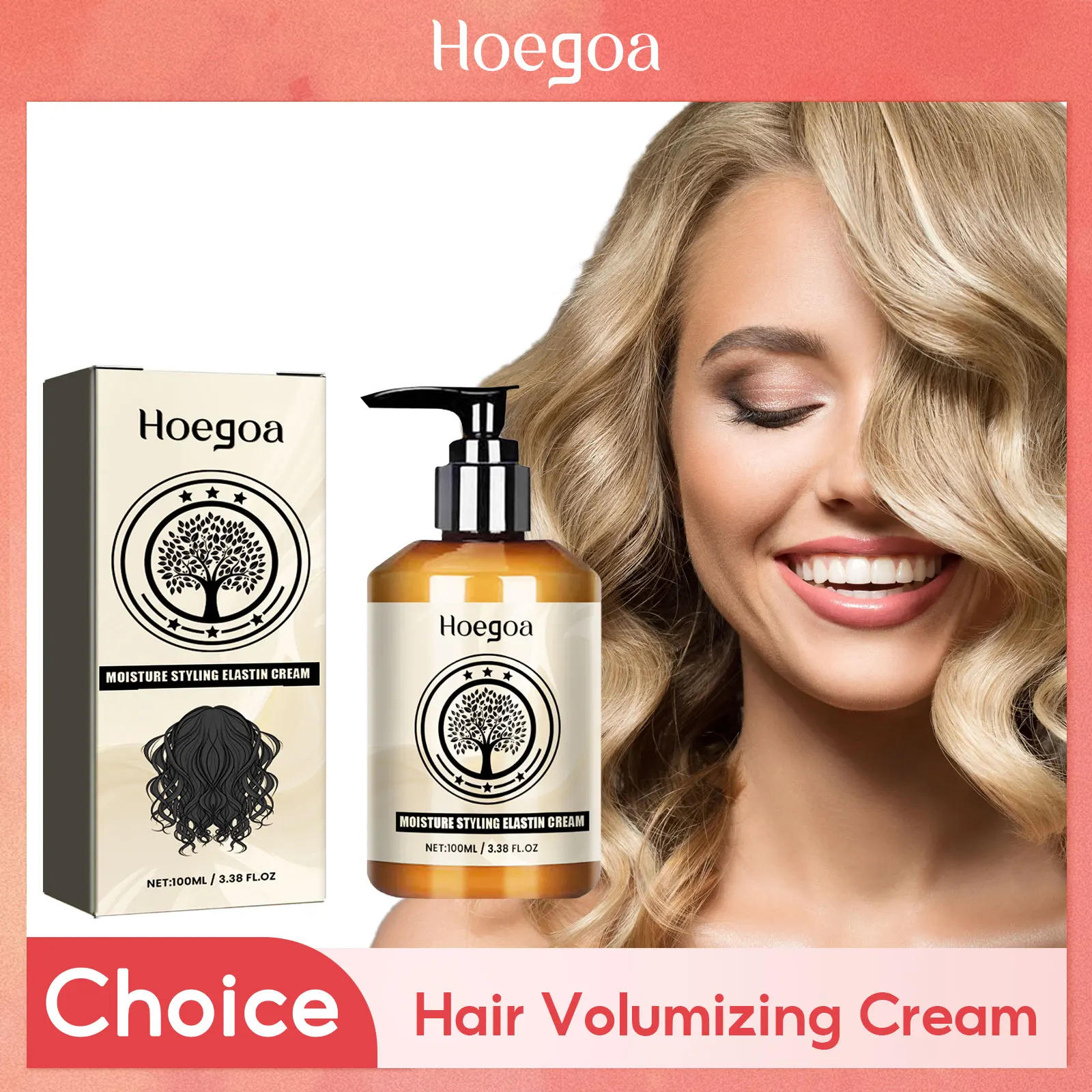 

Hair Volumizing Cream Lasting Curl Defining Hair Frizz Control Prevent Dryness Moisturizing Morocco Curly Hair Styling Elastin