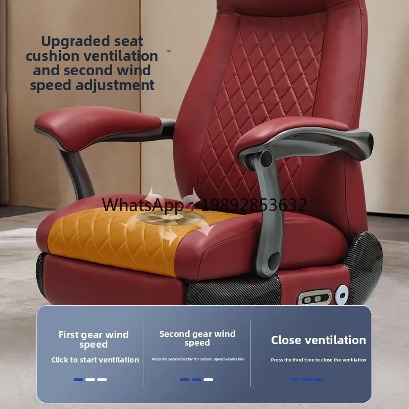 B1 Electric Reclining Office Comfortable Genuine Leather Home Computer Ergonomic Executive Chair Sofa Massage
