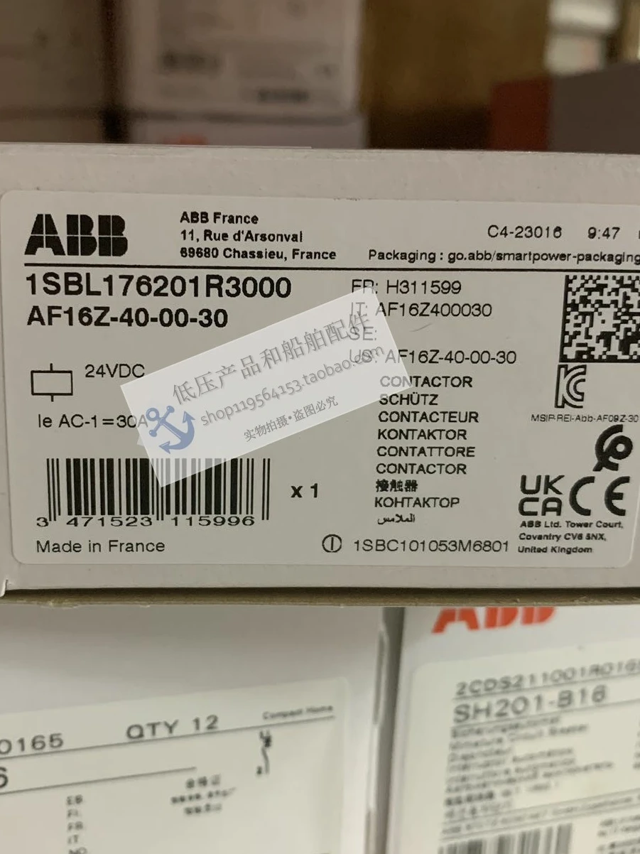 New Original Genuine ABB Contactor AF16Z-40-00-30 Coil Voltage 24VDC 60Hz