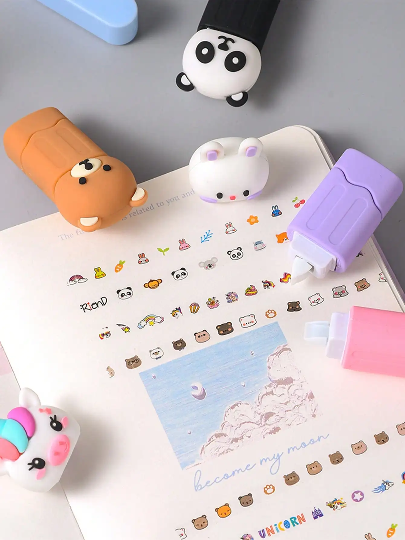 Cute pattern lace trim, soft rubber material DIY diary notebook, hand notebook decoration strip, student stationery supplies