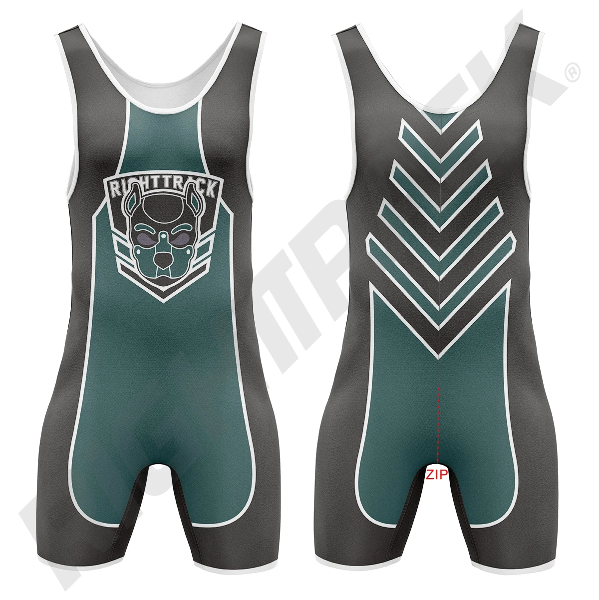 New Men\'s Zipper Singlet Body Suit RightTrack CB13 One-Piece Sleeveless SexyMan Fun Clothing