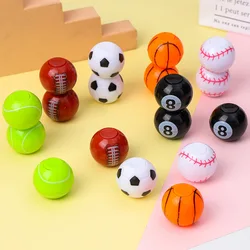 6Pcs Football Fidget Spinner 3.5cm Basketball Baseball Tennis Hand Spinner Fidget Toys Soccer Party Favors Goodie Bag Stuffers