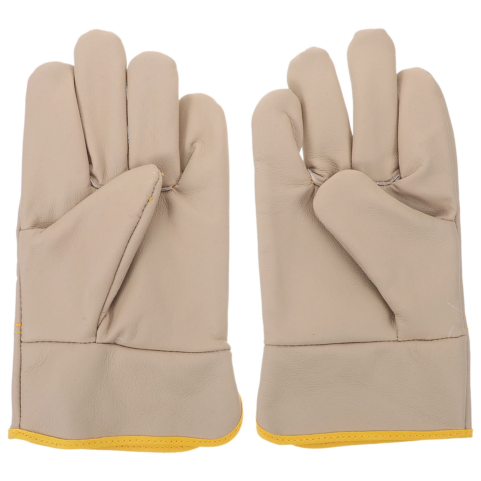 

1 Pair Men'S Work Gloves Heat Resistant Protective Working Gloves For Outdoor Cowhide Non-Slip Labor Protection
