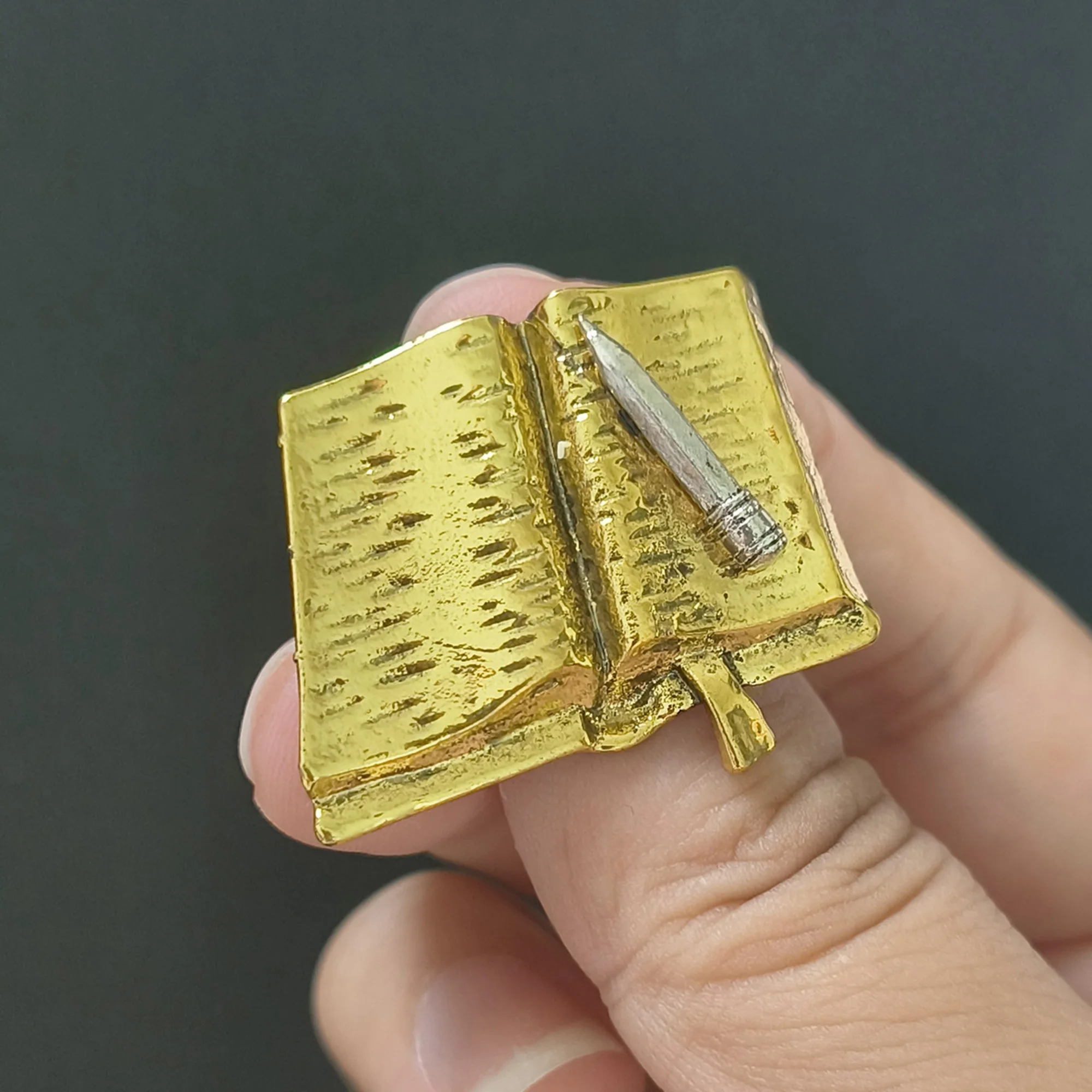 Enamel Glasses Book Brooch for Women Unisex Rhinestone Quill Pen School Supplies Drawing Board Pins Party Friend Gifts Accessory
