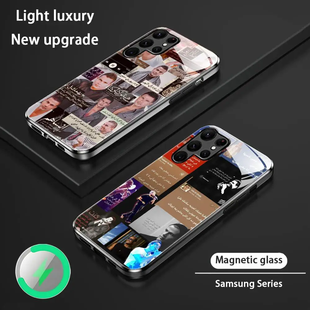 Amr Diab Star Popular Phone Case For Samsung S26 S25 S24 S23 S22 S21 S20 Plus Ultra Glass Magnetic Case