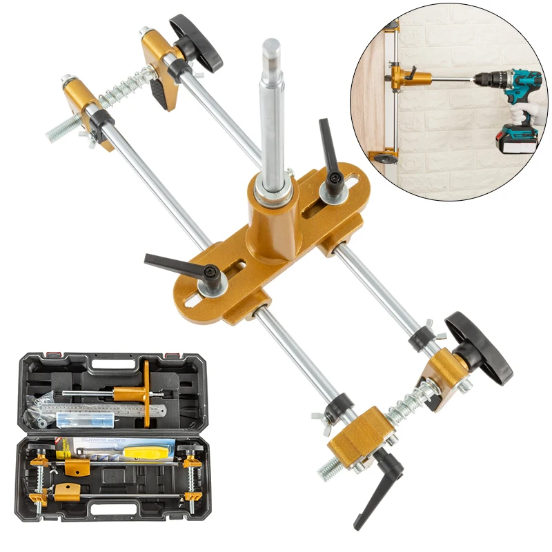 

Wooden Door Slotter Positioning Slotting Installation Lock Fixed Drilling Tools With 18/22/24mm Tungsten Steel Cutter Head