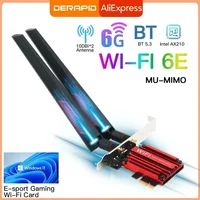 WiFi6E AX210 de 3000Mbps, adaptador de tarjeta de red inalámbrica, Bluetooth 5,3, banda Dual, 2,4G/5GHz/6GHz, WiFi, 802, 11AX/AC, PCI Express, PC