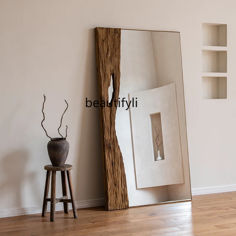 

solid wood against the wall floor-to-ceiling mirror, full-length mirror, art, clothing hotel bed and breakfast room mirror
