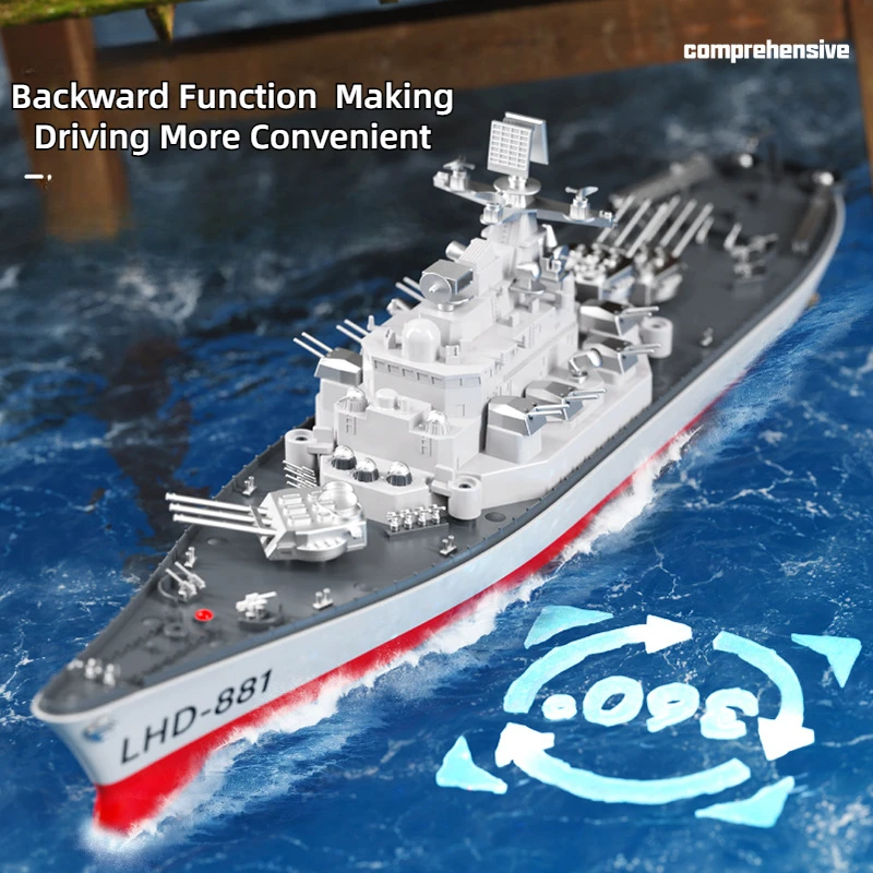 Children High Speed Electric RC Boat Simulated Warship Model Extra-large Size Can Enter Th Water Boy Toy Warship Gesture RC Boat