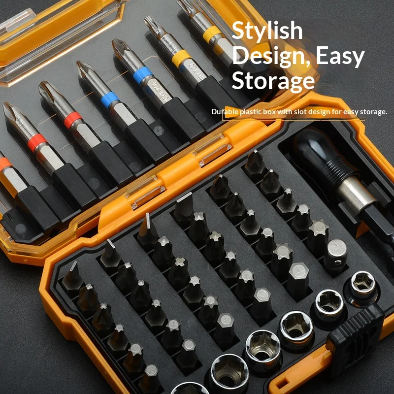 50-Piece batch head one-word cross set, strong magnetic batch head, screwdriver head, household tool set