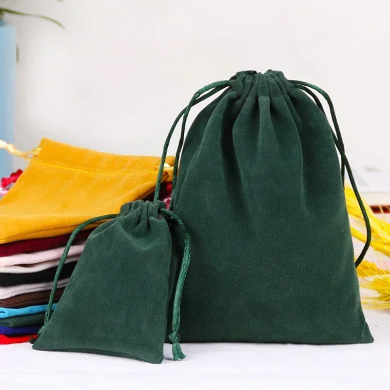 Velvet Drawstring Pouch, tecido macio Pacote, Display Pouches, Wedding Party Gift, sacos de pó, jóias coloridas, DN4