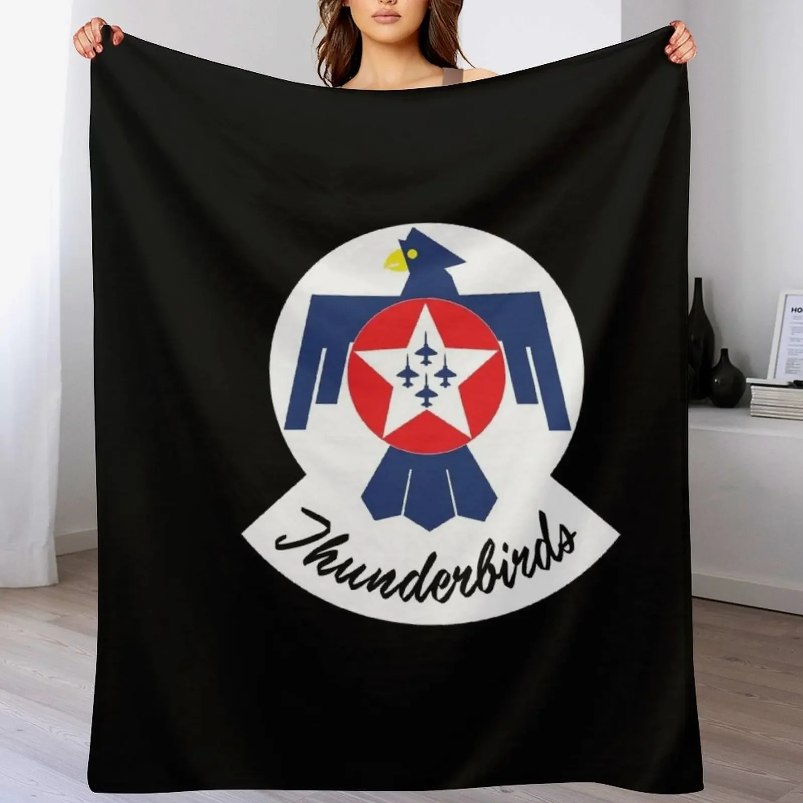 USAF Thunderbirds Logo Throw Blanket Multi Use Warm Blanket for Living Room Bedroom