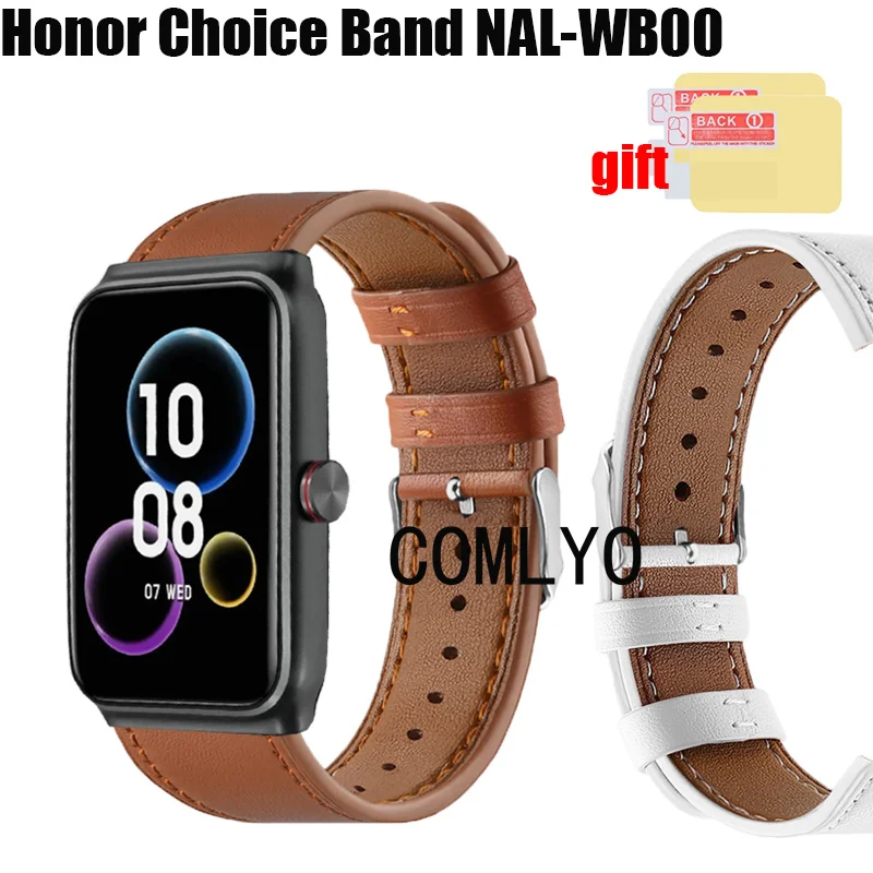 Band For Honor Choice Band NAL-WB00 Strap Leather Smart watch Bands Soft Sports Bracelet Replacement Screen Protector film