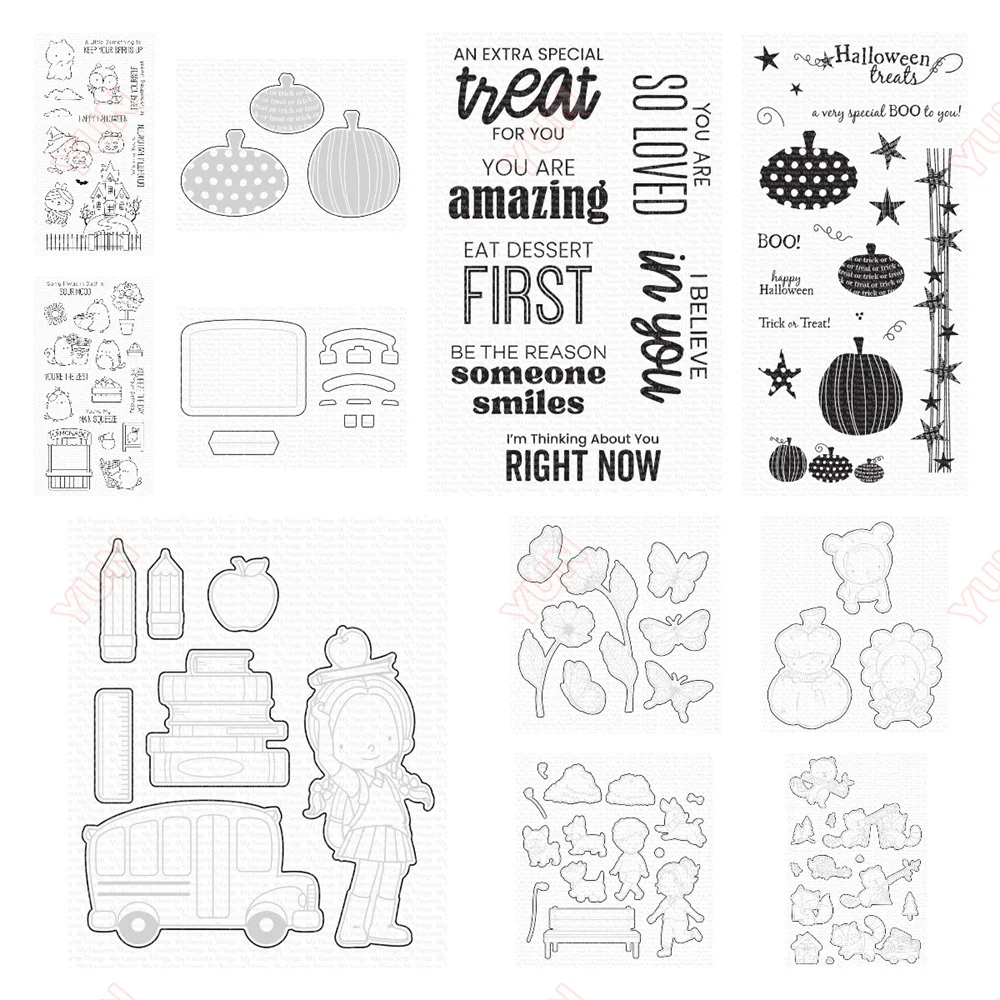 

You're on My Mind Die-Namics Chip Hooray Stamps and Metal Cutting Dies Sets for DIY Craft Making Greeting Card Scrapbooking