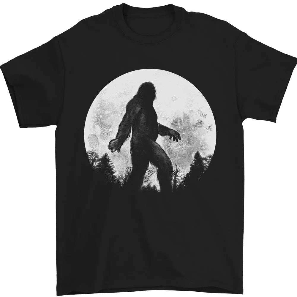 Bigfoot With a Moon Background T-shirt Y2K tops Unisex Summer Short Sleeve