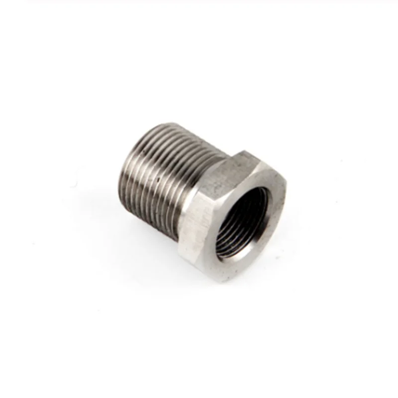 Thread Adapter 1/2-28 ID to 5/8-24 OD Car Engine Fuel Filter Fittings, Universal stainless steel Flange design