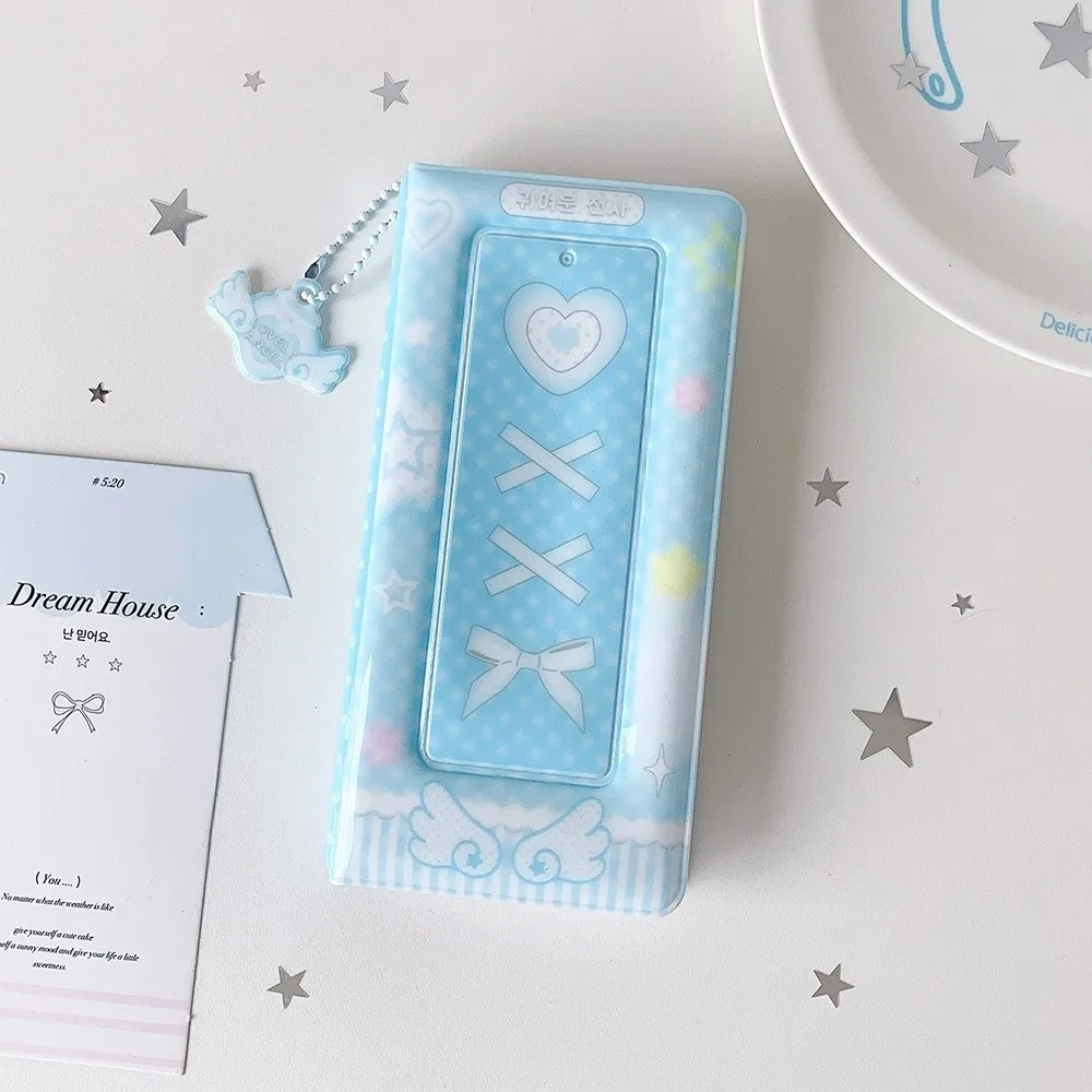 New Angel Wings Card Album 4 Grids PVC Photocards Holder Hollow Instant Camera Photo Album