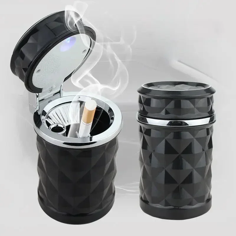 

Car Cigarette Ashtray Cup With Lid With LED Light Portable Detachable Vehicle Ashtray Holder Cigarette Ashtray Auto Accessories