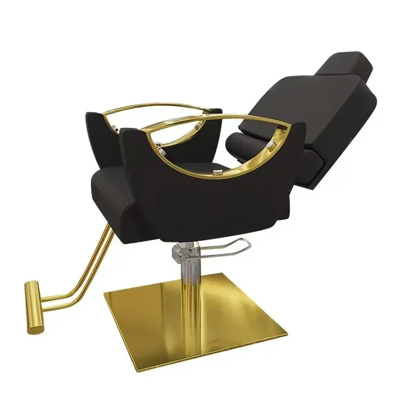 Chaise de Barbier Professionnelle Inclinable de Luxe pour Homme, Meuble de Levage Minimaliste Personnalisé, Polymères Carrés