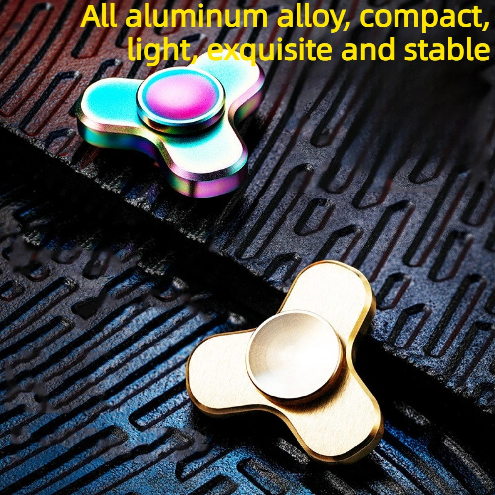 FEILONGEDC Little Elf Three-Leaf Aluminum Alloy Fingertip Spinner Stress Relief Toy
