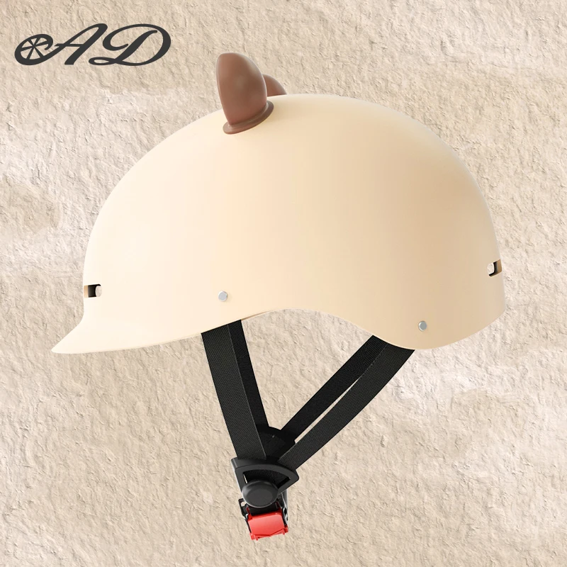 AD Cute and Cute Helmet with Bear Ears, a must-have summer half helmet for men and women all year round cycling