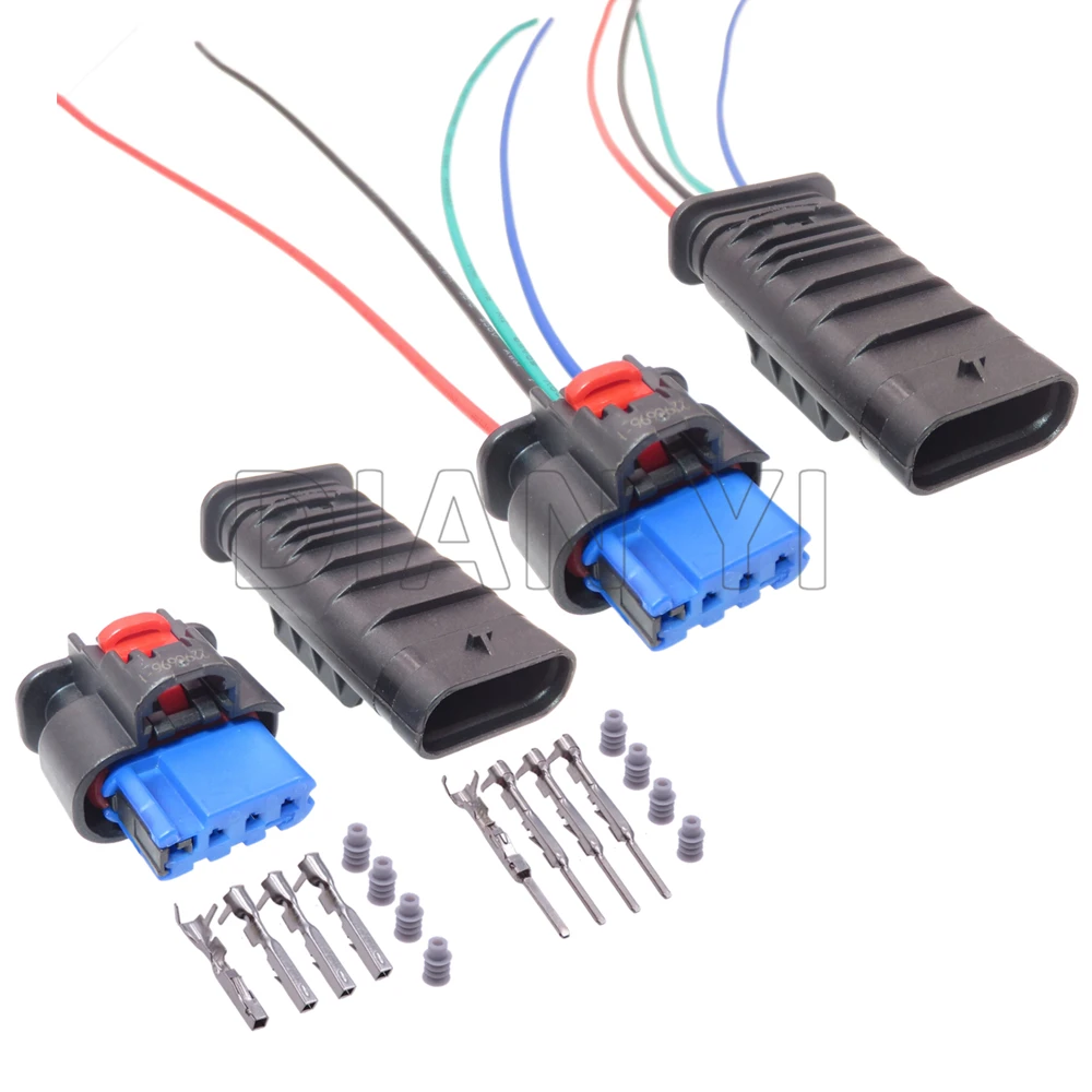 

1 Set 4 Way Starter Automotive Wire Cable Connector 1-2203773-1 1-2296696-1 Auto Waterproof Socket with Cables