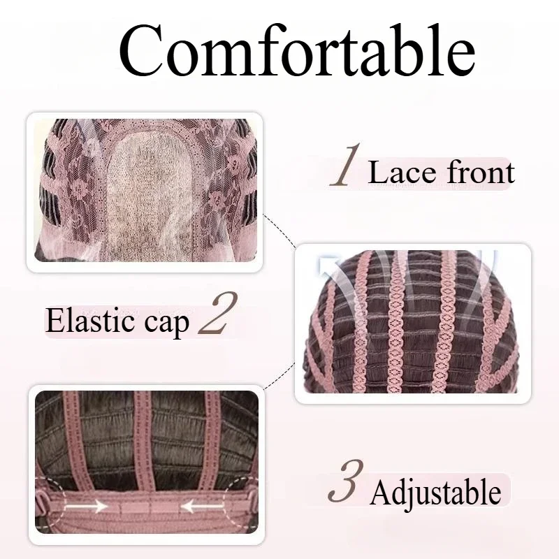 شعر مستعار بني أنثى طويل مستقيم باروكة شعر كول بنات طبقات الدانتيل الجبهة الباروكات موضة الطبيعية الاصطناعية عقال الباروكات تأثيري 가pal