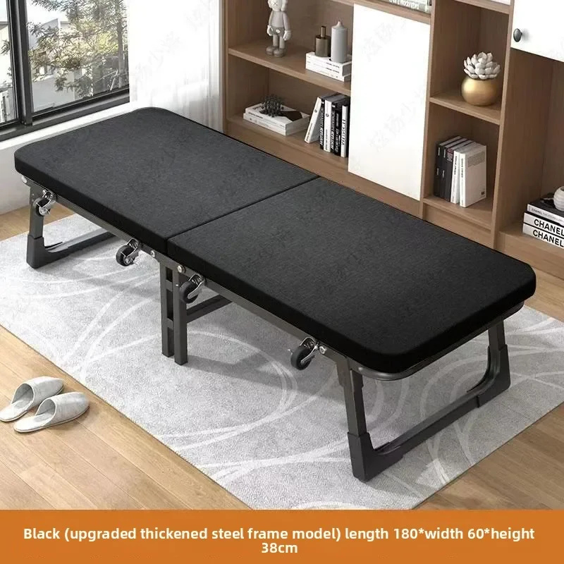 Minimalist Durable Single lunch break folding bed Portable office nap bed Foldable home hospital escort bed with wheels