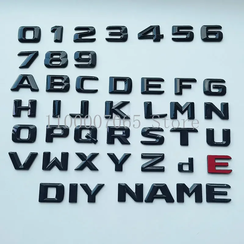 23mm DIY 3D Sharp 26 Alphabet Letters ABS Emblem for Compass Etc Car Trunk Nameplate Logo 10 Telephone Numbers Sticker