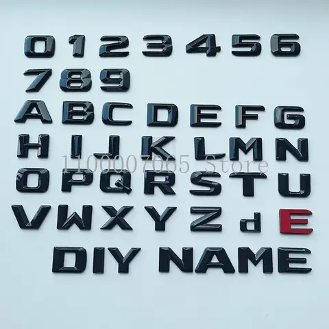 23mm DIY 3D 샤프 26 알파벳 문자 메르세데스 벤츠 나침반 자동차 트렁크 네임 플레이트 로고 10 전화 번호 스티커 용 ABS 엠블럼