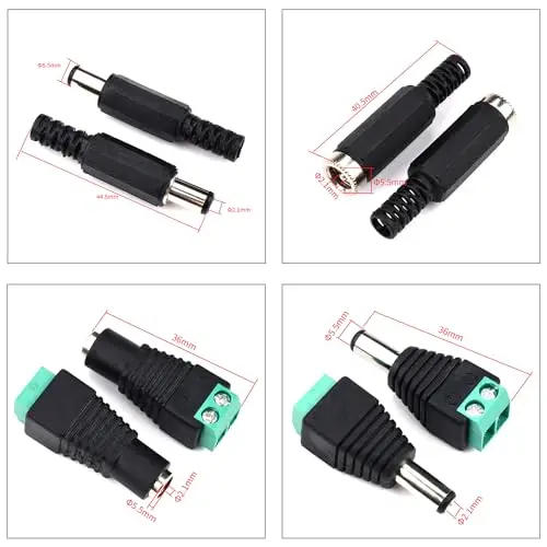 Kit assorti de connecteurs de prise d'alimentation cc 5.5x2.1mm, prise d'alimentation cc DC005 DC012 DC015 DC022, assortiment d'adaptateurs pour Electr