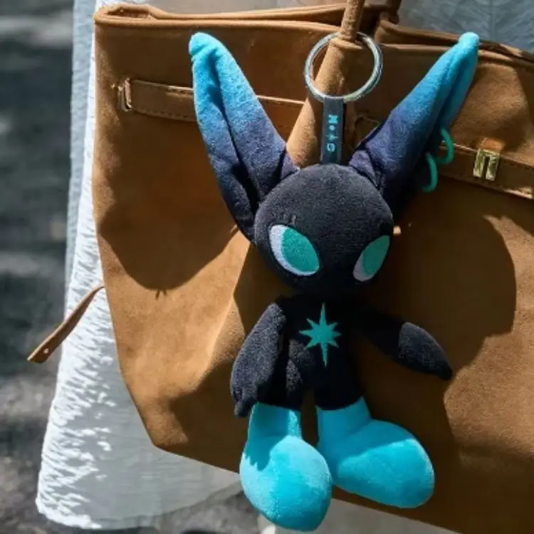 X2HOMME Gothic Dark Bunny Plush Keychain Stuffed Animal Key Ring Rabbit Pendant Bag Charm Car Hanger Unique Gift Decoration