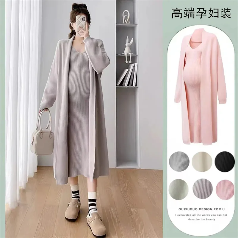 Pregnant Women's Clothing 2024 New Dress Fashionable Age Reducing and Chubby Little Sister Wearing Loose Slimming Two-piece Set