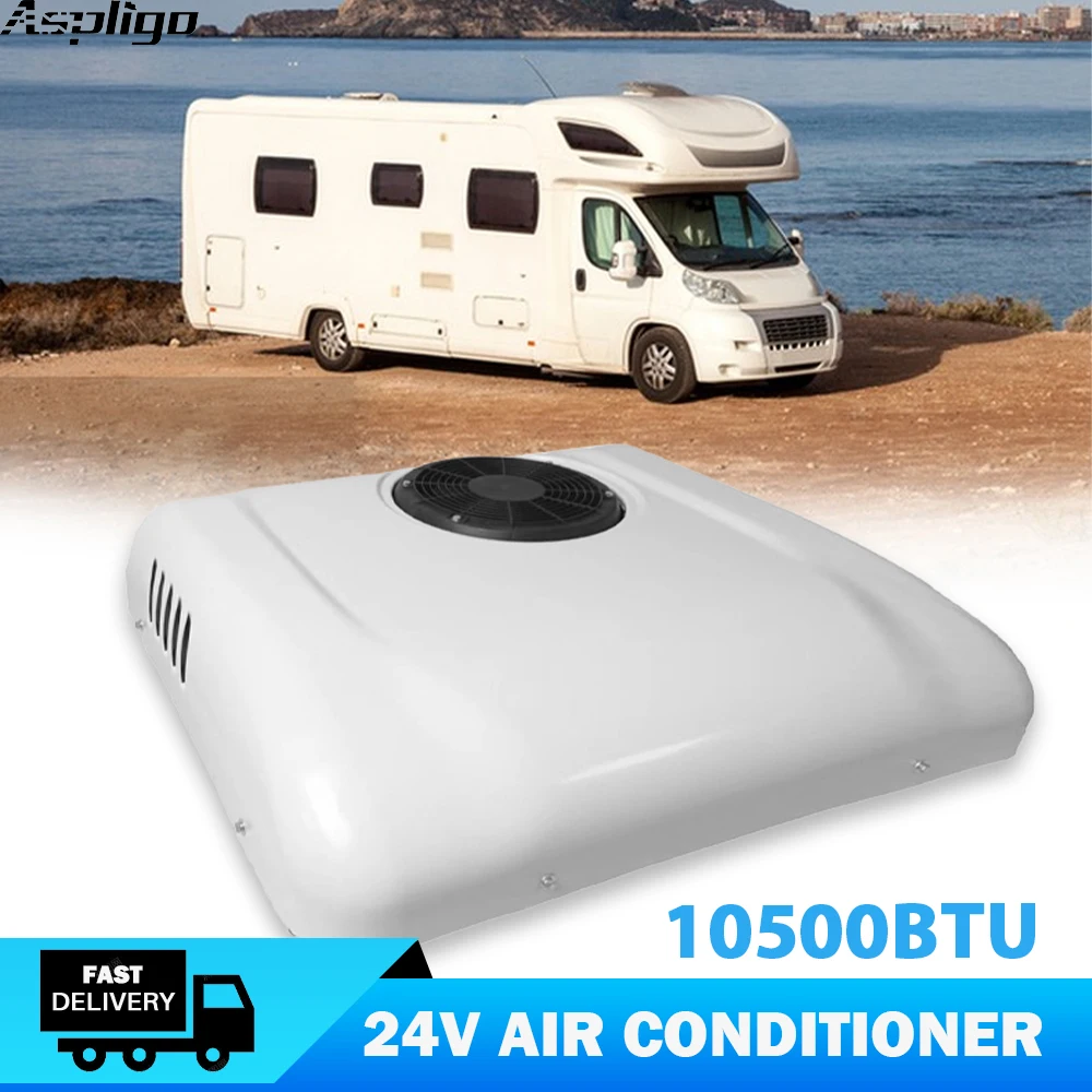 Aspligo 24V RV Electric Roof Air Conditioner Low Noise Heat and Cold Air Conditioning For Truck Motorhome Caravan Camper Boat