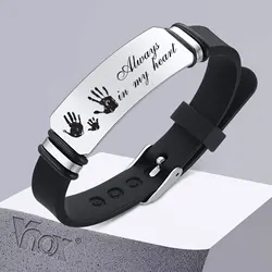 Vnox TO MY DAD Bracelet,Custom Men Stainless Steel Bangle, Adjustable Silicone Watch Band, Father's Day Gift from Son Daughter