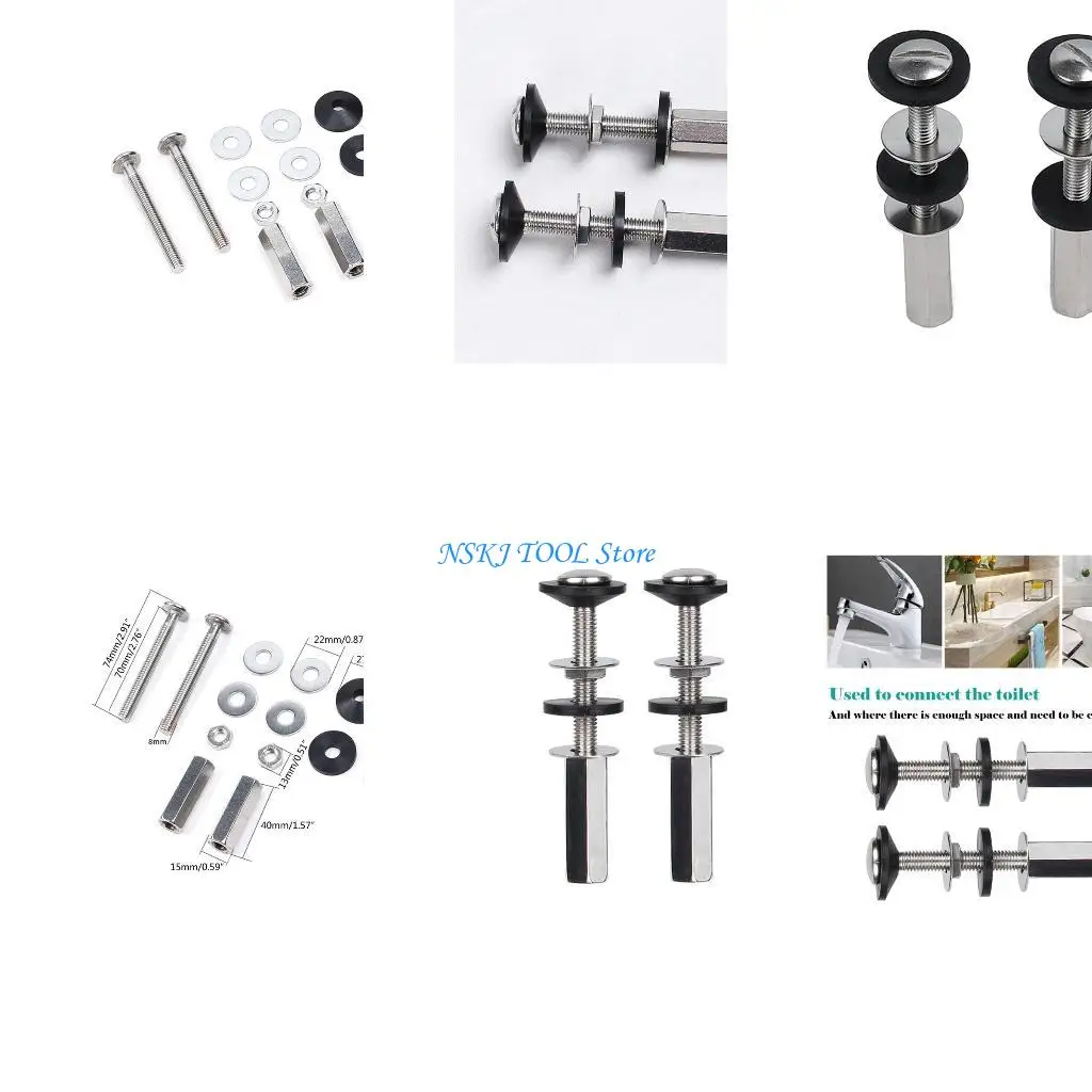 

L8RC 2Pcs Stainless Steel Bolt Through for Connecting The Toilet Cistern To Pan