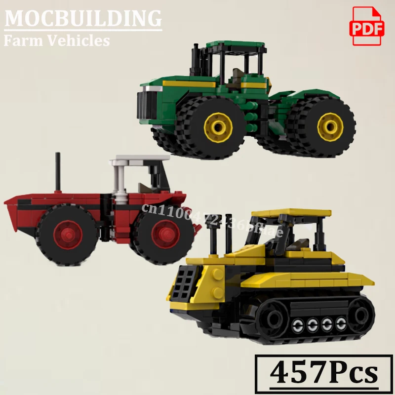 Farm Cars Town Vehicle City Street View Harvester Model MOCBUILDING Creative Tractors Construction Bricks Toys Gift