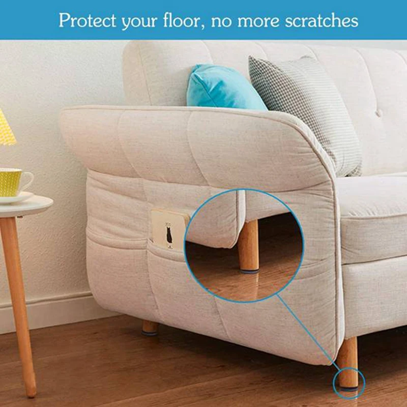 ABXF-40Pcs Furniture Gliders PTFE Easy Moving Sliders With Screw Floor Protector For Tiled Hardwood Floors Round