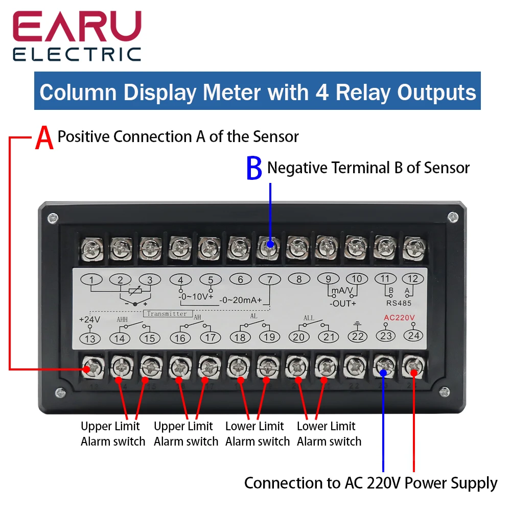 Imagem -06 - Sonda de Nível Integral Transmissor Sensor de Nível Controlador Saída Óleo Líquido Sensor de Nível de Água 420ma Display 1m10m Interruptor Flutuante