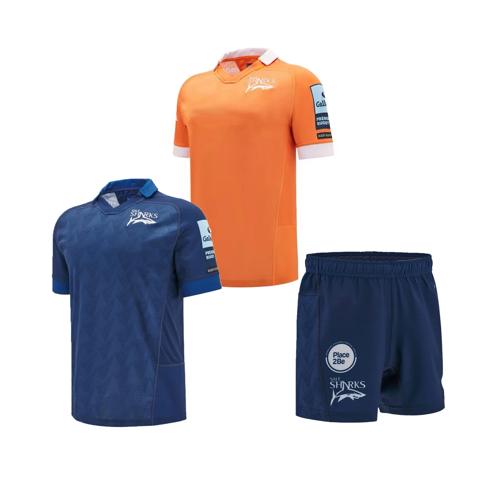 

2024 SALE SHARKS Mens Home/Away Rugby Jersey Sports Shorts Customize