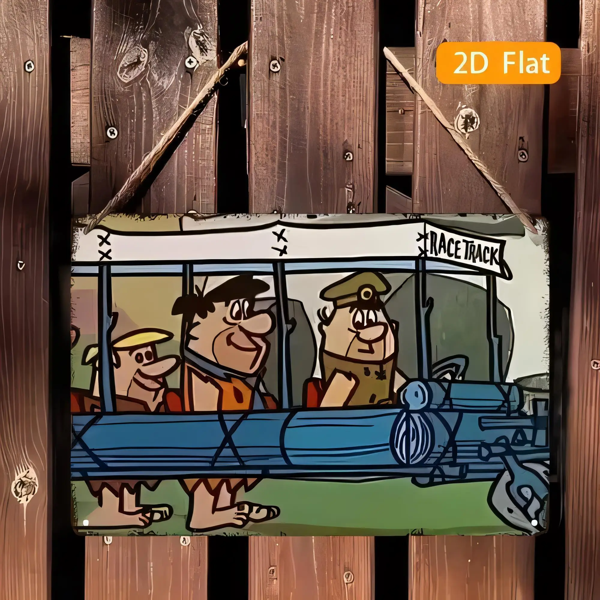 Tin Sign  Cartoon Graffiti Race Track Man Boys Wall Decor Metal Poster Vintage Garage Bar Shed Home Artwork   Funny Street Art P