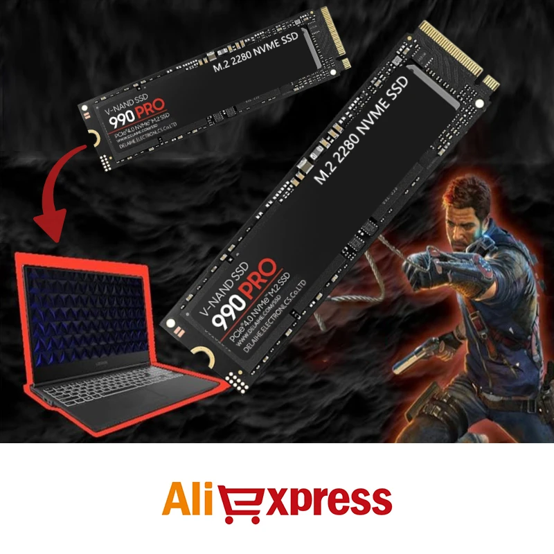 990PRO ดั้งเดิม2280 PCIe Gen 4.0x4 SSD WD_BLACK 500GB 1TB 2TB M.2 NVMe โซลิดสเตตไดรฟ์สำหรับคีย์บอร์ดเกมแล็ปท็อป PS5