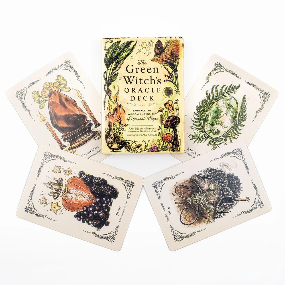 the Green Witch's 50Pcs Oracle Deck Set - Tabletop Cards for Group Party Games Precognition & Divination 10.3x7.3cm