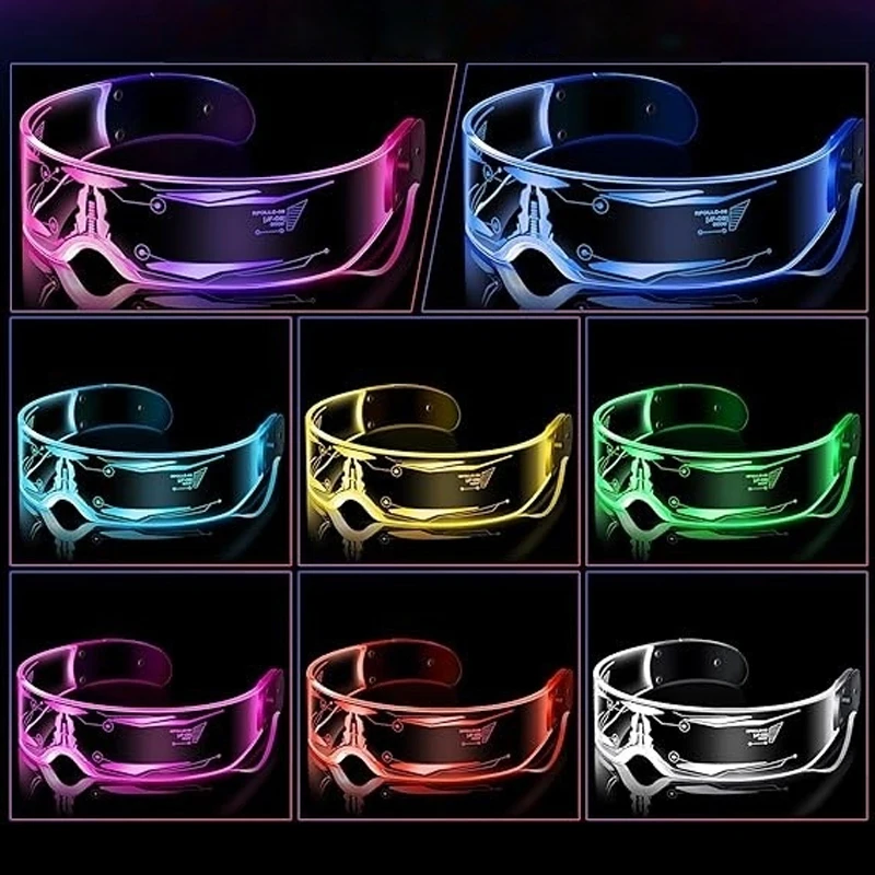 

Электронный свет, танцевальный костюм, очки, модные светящиеся принадлежности для выступлений на сцене, красочные флуоресцентные неоновые яркие очки