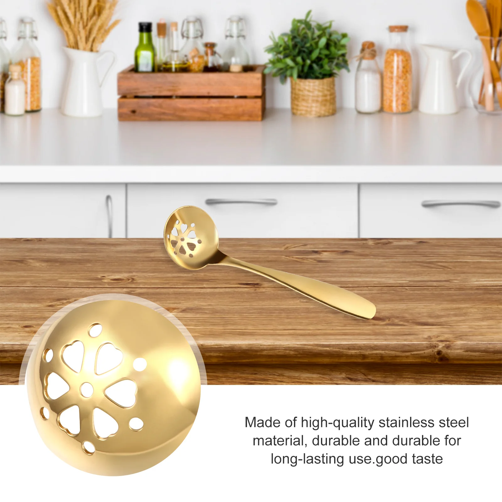 

1Pcs Stainless Steel Skimmer Spoon Kitchen Filter Strainer for Hot Pot Frying Stews Noodles Cooking Safety