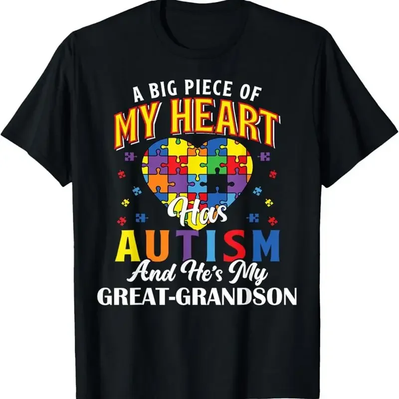 A Big Piece Of My Heart Has Autism He'S Great Grandson T Shirt