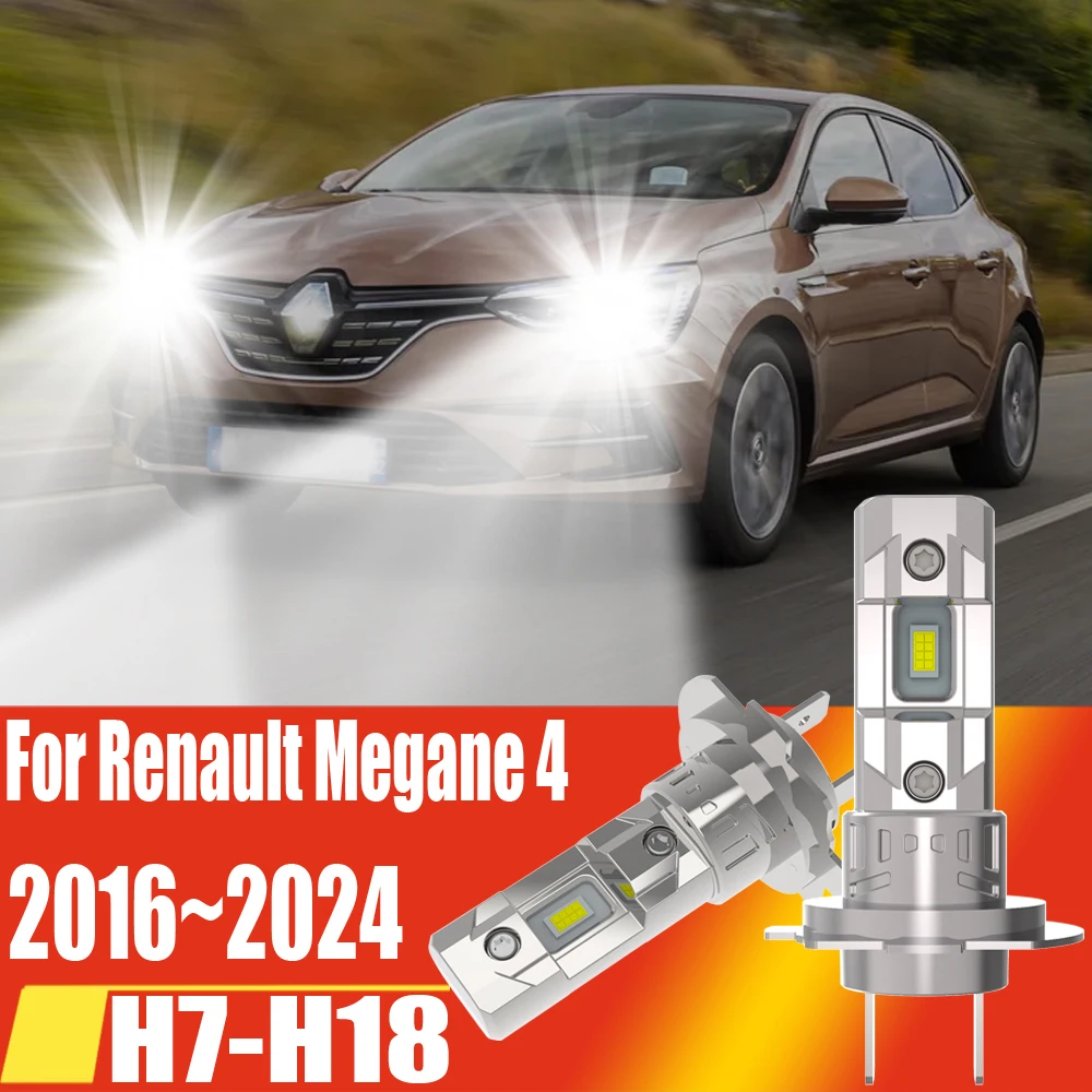 

2 шт. H7 светодиодные фары Canbus высокой мощности автомобильные лампы белые авто противотуманные фары Moto Turbo диодные лампы 12 В для Renault Megane 4 2016 ~ 2024