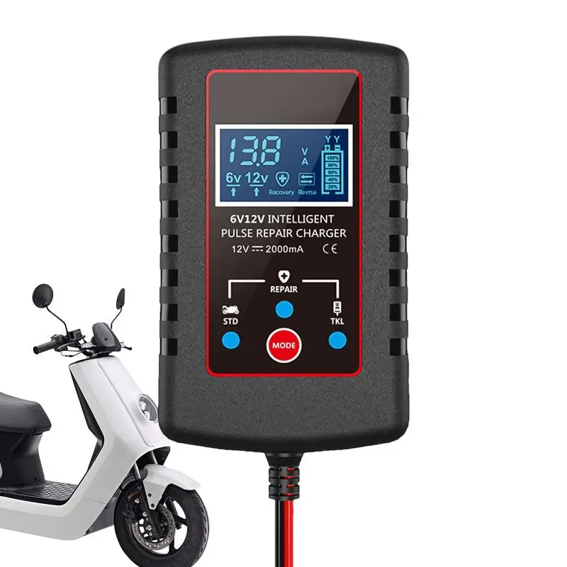 

Auto Battery Charger 6V/12V Smart Battery Maintainer With LCD Display Multifunctional Battery Maintenance Supplies With