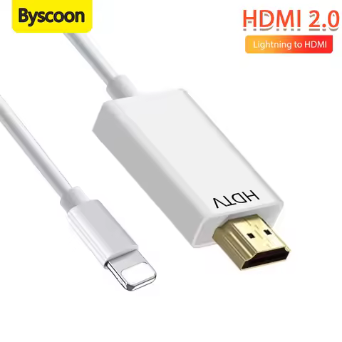 iPhone 디지털 AV 어댑터 용 HDMI 케이블에 Byscoon Lightning TV 프로젝터 모니터 용 1080P HD 비디오 동기화 화면 커넥터